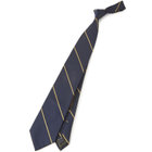 【SILVER LINE】シルクストライプネクタイ 8.5cm幅/ネイビー×イエロー/JAPAN MADE