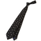 【WEB限定/OUTLET/汚れ・キズ等有】【SILVER LINE】コットンリネンドットネクタイ 8.0cm幅/ブラック