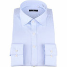 【WEB限定/OUTLET】【SKINNY】【形態安定】ワイドカラードレスワイシャツ/ブルー×ソリッド