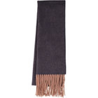 【WEB限定/OUTLET】カシミヤ100%マフラー/ネイビー＆ブラウン×ソリッド/30.5cm×180cm