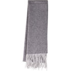 【WEB限定/OUTLET】カシミヤ100%マフラー/グレー×ソリッド/30.5cm×180cm