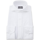 【発送在庫あり】【WEB限定】【BLACK LINE】ワイドカラーワイシャツ/ホワイト/「4S」スーパーノンアイロン・ストレッチ