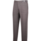 【WEB限定/OUTLET】【SLIM TAPERED】【春夏】0タックテーパードパンツ/ブラウン×ハウンドトゥース/ウエストシャーリング/ウォッシャブル/パンチング加工/4S