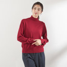 天竺ハイネックニット/ワイン