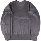 VAGIE グレー Vネック セーター RBC】【秋冬】Vネックニットセーター/グレー/ZEGNA BARUFFA/マシン