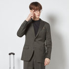 【CLASSICO TAPERED】【春夏】2釦シングルスーツ 1タック/カーキ/ウエストムーブ/REDA ACTIVE/NEW ZEALAND MERINO/SHOWER CLEAN/※パンツ裾上げ済仕様