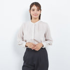 【SL/長袖】バンドカラー比翼仕様/ベージュ/「ストレッチ」「通気性」「吸水・速乾」