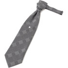 【SL】バロックタイ 9.0cm幅/シルバー＆ブラック×グレンチェック