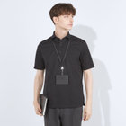 【発送在庫あり】【WEB限定】【RBC/半袖】カッタウェイビズポロシャツ プルオーバータイプ/ブラック/4S