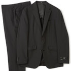 【SLIM TAPERED_2】【春夏】2釦シングルスーツ 0タック/ブラック×マイクロチェック/ウエストシャーリング/4S SUSTAINABILITY&ECOLOGY FABRIC/ウォッシャブル/※パンツ裾上げ済仕様