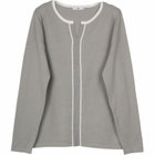 【WEB限定/OUTLET】【SL/長袖】コットンブレンド ハイネック ニットセーター/ピスタチオグリーン×ホワイト./マシンウォッシャブル