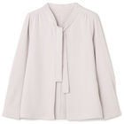 【WEB限定/OUTLET/汚れ・キズ等有】【SL/長袖】ボウタイプルオーバー/ピンク/「ウォッシャブル」「ストレッチ」「防シワ」「UV加工」「静電気防止」