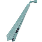 【WEB限定/OUTLET/汚れ・キズ等有】【BLACK LINE】シルクリネンコットンソリッドネクタイ 7.5cm幅/グリーン/Finest fabrics by COMO ITALY