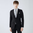 【CLASSICO TAPERED】【年間】【フォーマル対応可】2釦シングルフォーマルスーツ 1タック/ブラック×ソリッド/BISHU JAPAN FABRIC Super100's/ウエストサイドアジャスター仕様/※裾上げ必要