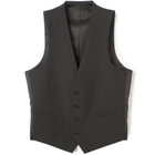 【SLIM TAPERED_2】【春夏】リバーシブルジレ(ベスト)/ブラック×マイクロチェック＆ネイビー×ヘアラインストライプ/4S SUSTAINABILITY&ECOLOGY FABRIC