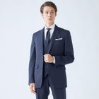 【WEB限定/OUTLET/汚れ・キズ等有】【SLIM TAPERED_2】【年間】2釦シングルリバーシブルスリーピーススーツ 0タック/ネイビー/NEW ZEALAND WOOL MIX/※裾上げ必要