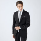 【CLASSICO TAPERED】【年間】【フォーマル対応可】2釦シングルフォーマルスーツ 1タック/ブラック×ソリッド/BISHU JAPAN FABRIC Super100's/ウエストサイドアジャスター仕様/※裾上げ必要