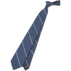 【SILVER LINE】シルクストライプネクタイ 8.0cm幅/ネイビー×ホワイト