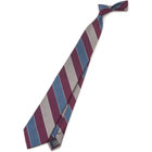 【SILVER LINE】シルクストライプネクタイ 8.0cm幅/ネイビー×ワイン×グレー
