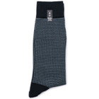 【発送在庫あり】ソックス/ブルー＆ネイビー×ハウンドトゥース/（25cm～27cm）