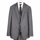 グレー ストライプ シングルボタン スーツスリーピース WEB限定/OUTLET】【SLIM TAPERED_2】【年間】2釦シングルスリーピース