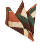 【WEB限定/OUTLET】シルクポケットチーフ/ブラウン×ベージュ×グリーン