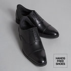 【発送在庫あり】靴べら不要！ハンズフリー仕様/ストレートチップ/ブラック