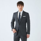 SLIM TAPERED_2】【春夏】2釦シングルスーツ 0タック/ネイビーグレー