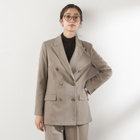 【RELAX WIDE】【秋冬】 ダブルジャケットワイドパンツスーツ/グレイッシュベージュ/4S SUSTAINABILITY&ECOLOGY FABRIC/※パンツ裾上げ済仕様