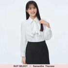 【WEB限定/OUTLET/汚れ・キズ等有】【SUIT SELECT×Samantha Thavasa】【長袖】2WAYボウタイブラウス/ベージュ