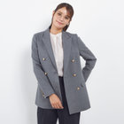 【SILVER LINE】【秋冬】6釦2掛けダブルリミテッドブレザー/SUPER100'S/ライトグレー×メタル釦