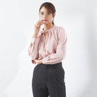 【SILVER LINE/長袖】リボン付きブラウス/ピンク