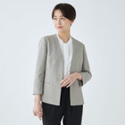 人気商品・限定商品ばかりの「超得 半額福袋」が販売開始 SL】【春夏】ノーカラー七分袖ジャケット/グレー/ウォッシャブル トップス