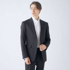 32802　メンズ　シングルスーツ上下　背抜き　黒　90YA5 KSW】【年間】2釦シングルスーツ 0タック/ブラック×シャドーストライプ