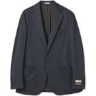 【5DAYS CLOSET】【RBC】【秋冬】2釦ジャケット セットアップ対応 /ネイビー×カルゼ調ジャージ生地×プリントデニム /ウォッシャブル /パッチポケット