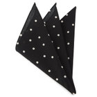コットンリネンポケットチーフ/ブラック×ホワイトドット