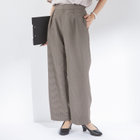 【SL】【春夏】ワイドパンツ/ブラウン×チェック/ウエストシャーリング/ウォッシャブル/裾上げ済仕様