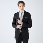 【CLASSICO TAPERED】【年間】【フォーマル対応可】2釦シングルフォーマルスーツ 1タック/ブラック×ソリッド/BISHU JAPAN FABRIC Super100's/ウエストサイドアジャスター仕様/※裾上げ必要