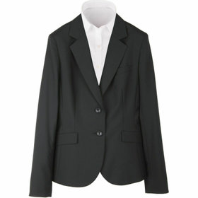 【WEB限定/OUTLET】【就活】【年間】【CROSS CURVELINE】セットアップ2釦ジャケット/ブラック×ソリッド+UVカット・ストレッチ・ウォッシャブル