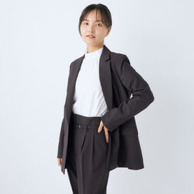 美品　SUIT SELECTスーツセレクト　グレーダブルジャケット SL】【年間】4釦1掛けダブルジャケット/グレー/ウォッシャブル