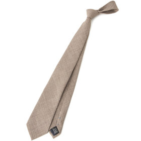  【BLACK LINE】ポリエステルソリッドネクタイ 7.5cm幅/サンドブラウン/ウォッシャブル