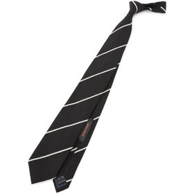 BLACK LINE】シルクストライプネクタイ 7.5cm幅/ネイビー
