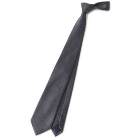 BLACK LINE】シルクブレンドソリッドネクタイ 7.5cm幅/ネイビー（B26AA