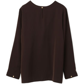 SL/9分袖】ラウンドネックピンタックブラウス/ブラウン（723607SS-BR_S