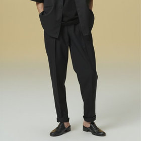 「TailoredCasual」【春夏】バレルパンツ/ブラック/※裾上げ済仕様　