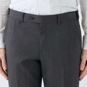 4S CROSS】【年間】セットアップパンツ 0タック/グレー×カルゼ