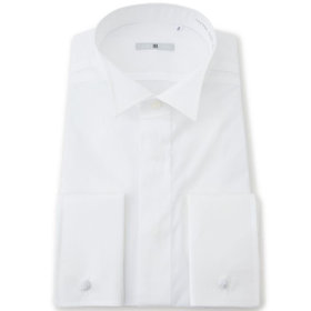 SILVER LINE】【形態安定】ワイドカラーワイシャツ/ホワイト