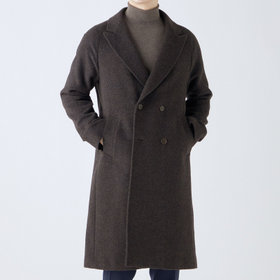 SL】ウールブレンド ラグランダブルチェスターコート/ブラウン