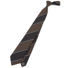 BLACK LINE】シルクストライプネクタイ 7.5cm幅/ブラック×ホワイト