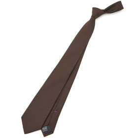 【BLACK LINE】シルクブレンドソリッドネクタイ 7.5cm幅/ブラウン